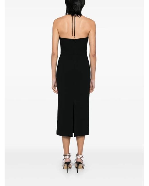 Rebecca Vallance Eliana Midi-Jurk Met Halternek in het Black