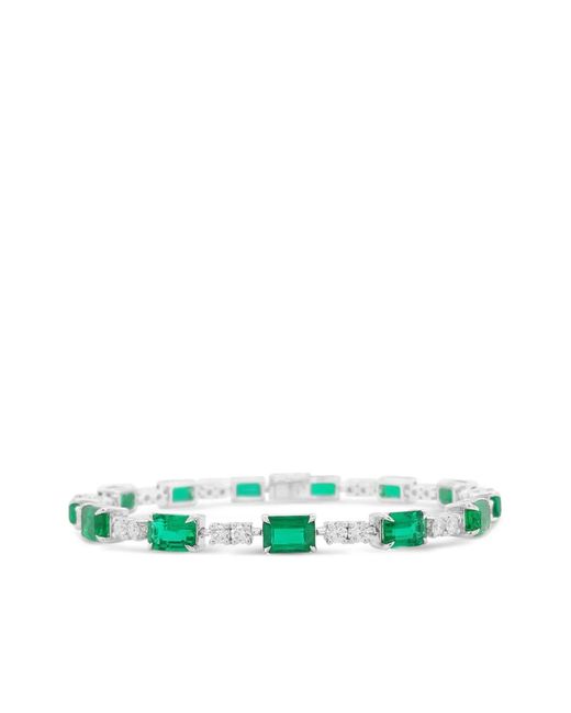HYT Jewelry Natural Emerald And Diamond Tennis Bracelet
