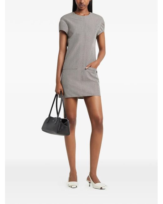 Courreges Gray Houndstooth-Pattern Dress