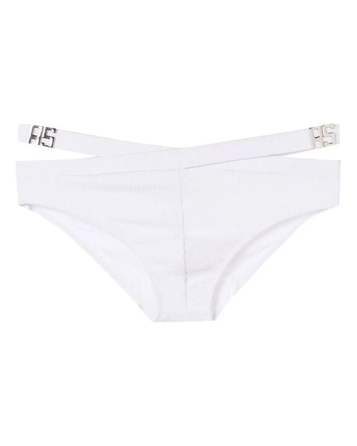 Amir Slama White Cut-Out Logo Swimming Trunks for men