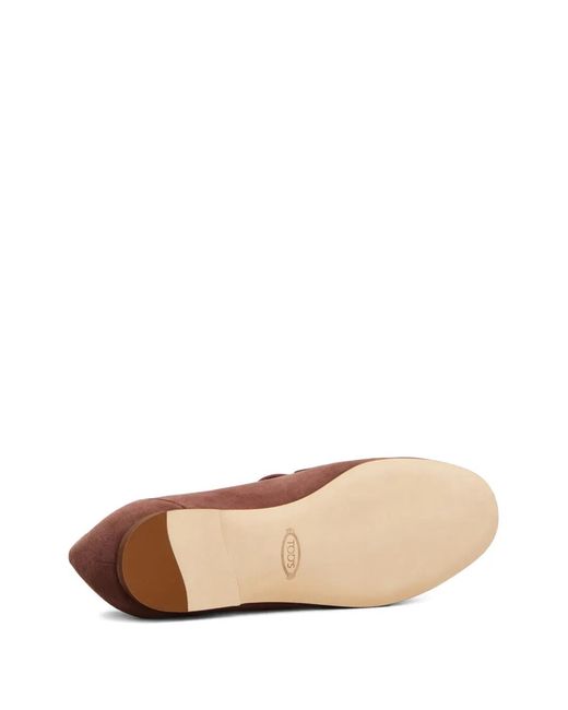 Tod's Brown T Timeless Strap Loafers