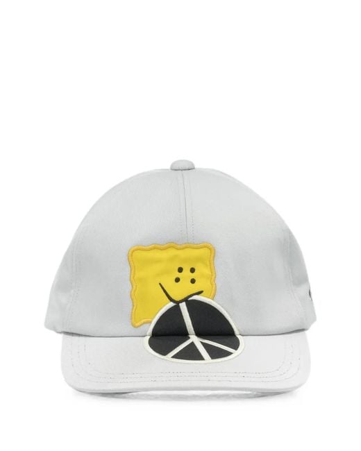 Kapital Baseballkappe Mit Peace-Patch in White für Herren