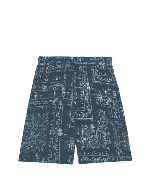A PAPER KID Blue Bandana Bermuda Shorts for men