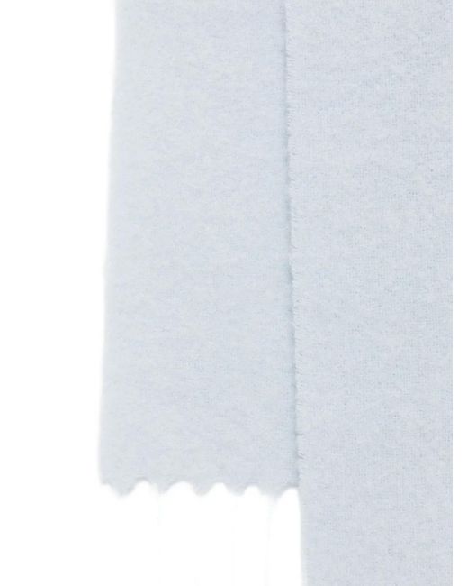 Jacquemus White Fringed Wool Scarf