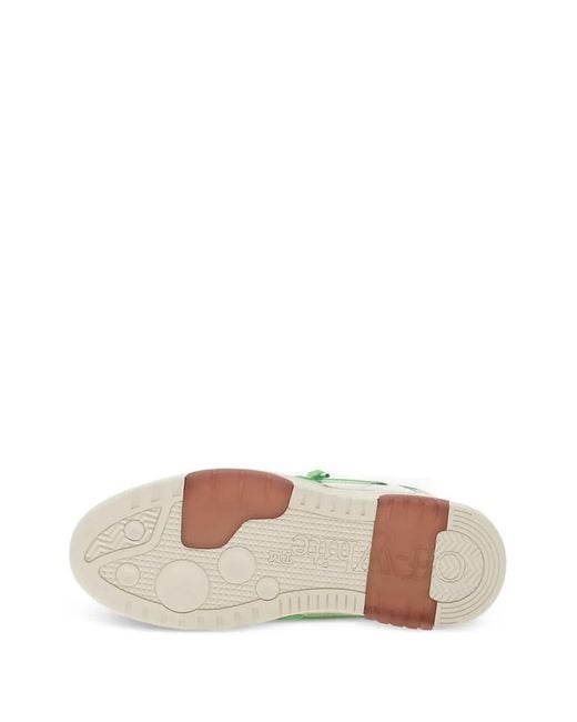 Off-White c/o Virgil Abloh Green Arrow-Patch Leather Sneakers for men