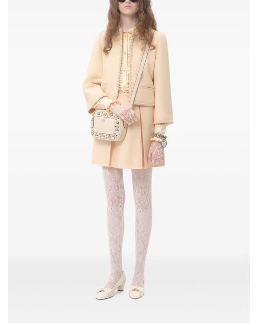 Valentino Garavani Natural Mini Crepe Couture Skirt