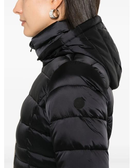 Save The Duck Black Quilted Water-Repellent Parka Coat