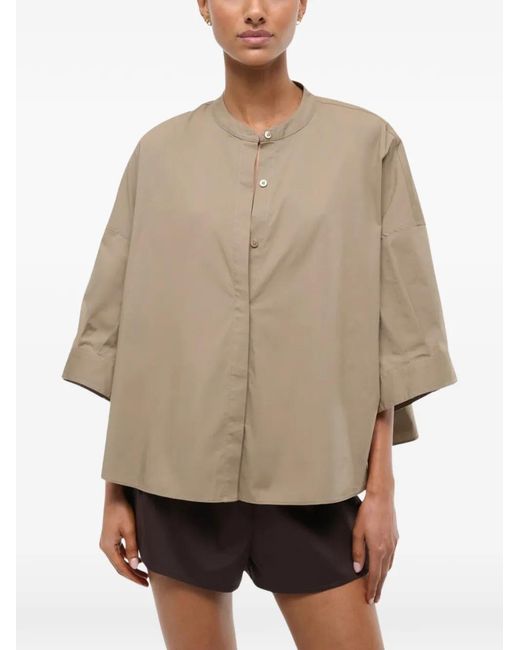 Staud Natural Enzo Pleated Top