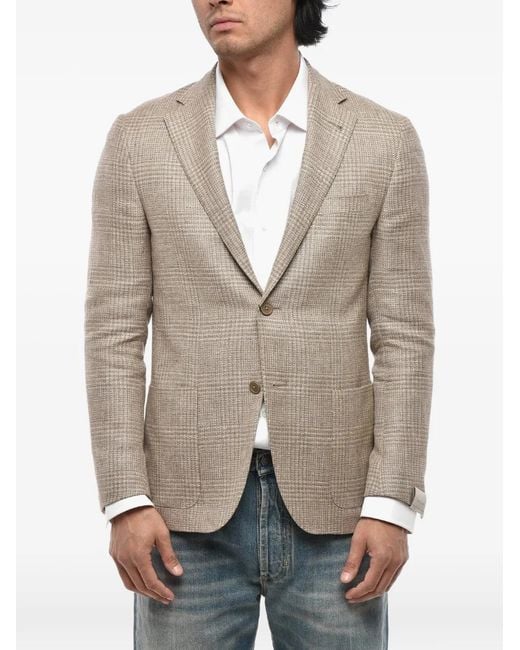 Corneliani Natural Gate Check Blazer for men