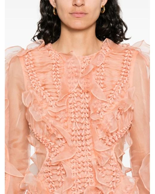 Zimmermann Balance Braided Maxi Dress in Pink | Lyst