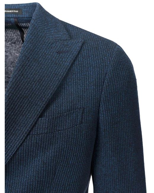 Al Duca D'aosta Blue Double-Breasted Blazer for men