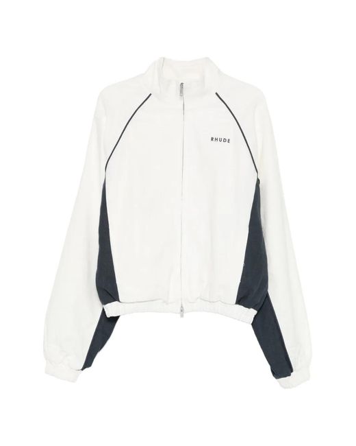 Rhude White Ramona Panelled Zip-Up Jacket for men