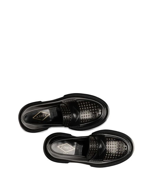 Adieu Black Perforated Loafers for men