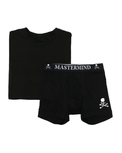 MASTERMIND WORLD Set Aus T-Shirt Und Boxershorts Mit Logo-Patch in Black für Herren