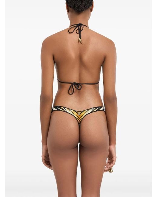 Roberto Cavalli Natural Ray Of-Print Bikini Bottoms