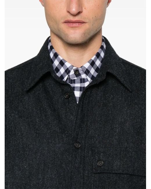 Thom Browne Tweed Overhemd in het Black voor heren