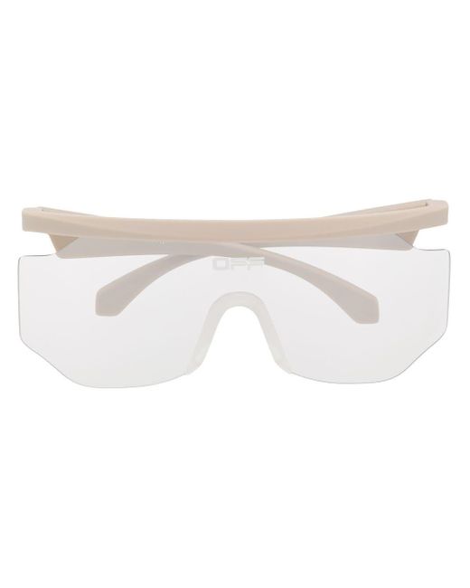 Off-White c/o Virgil Abloh Gray Lettering Logo Mask-frame Sunglasses