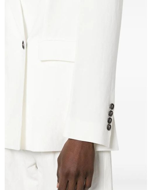 Brunello Cucinelli Natural Double-Breasted Blazer