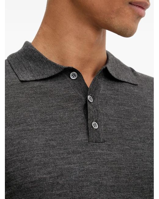 Barena Gray Long-Sleeve Polo Shirt for men