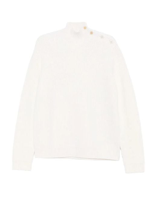 Prada Pullover mit geknöpftem Stehkragen in White für Herren