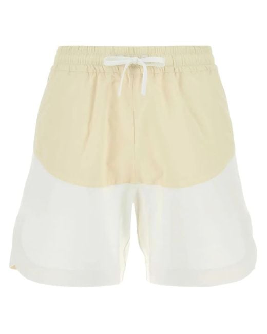 Herno Multicolor Two-Tone Stretch Cotton Blend And Nylon Shorts