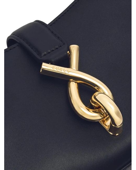 Furla Blue Small Mianova Leather Shoulder Bag