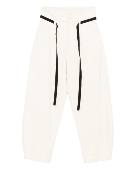 Barena ベルテッド パンツ White