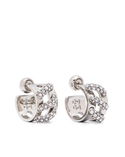 Givenchy White Stitch Crystal-embellished Earrings