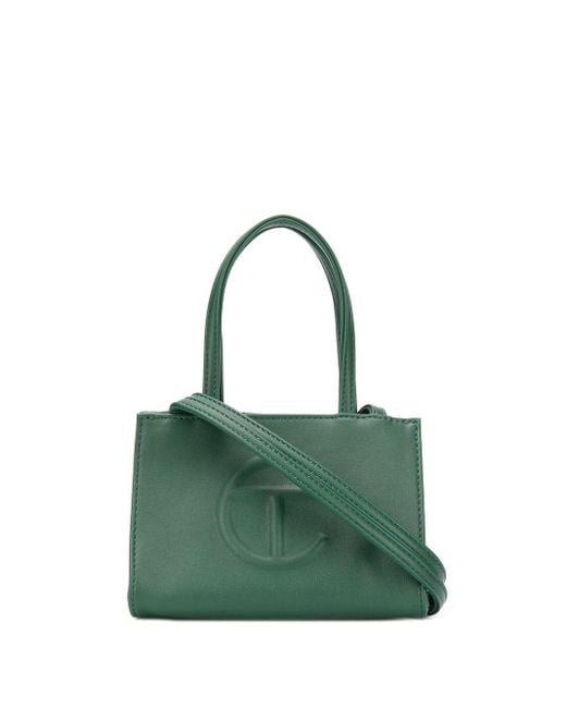 Mini sac cabas à logo embossé Telfar en coloris Green
