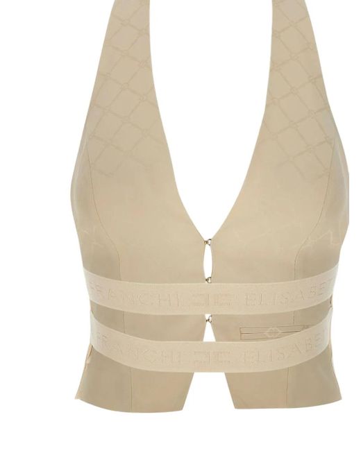 Elisabetta Franchi Natural Halterneck Top