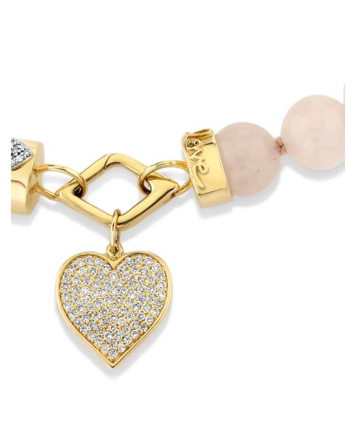 Sydney Evan White 14K Love Rose Quartz And Diamond Necklace