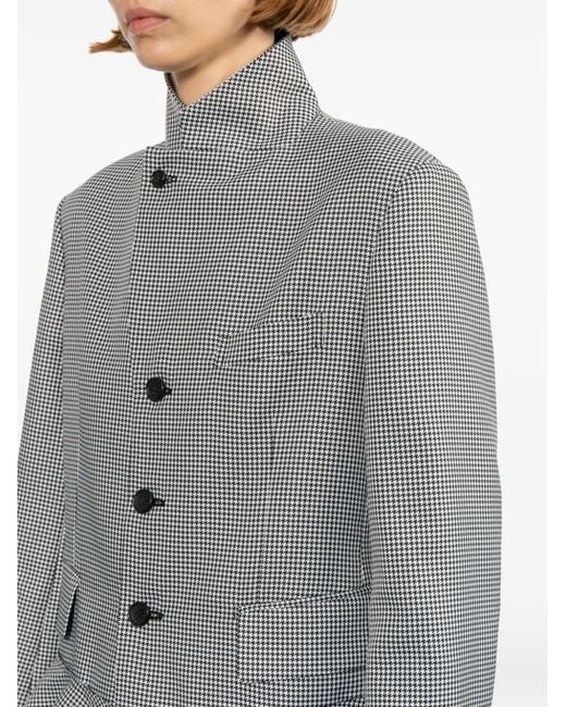 Comme des Garçons Gray Ruffled Houndstooth Jacket