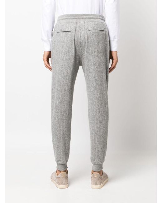 Pantalon de jogging à rayures Brunello Cucinelli pour homme en coloris Gray