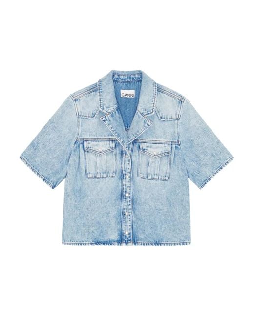 Ganni Blue Denim Shirt
