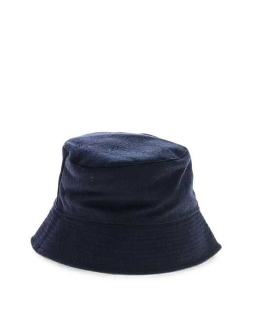 Woolrich Blue Logo-Embroidered Bucket Hat