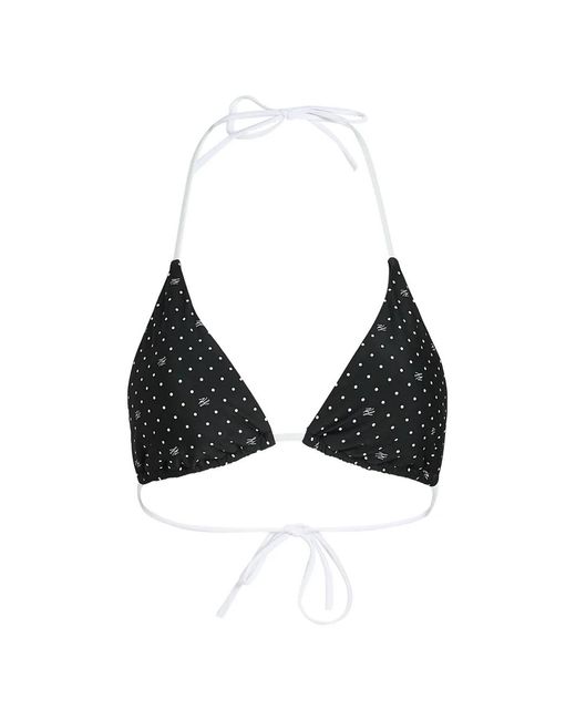 Karl Lagerfeld Black Polka-Dot Triangle Bikini Top