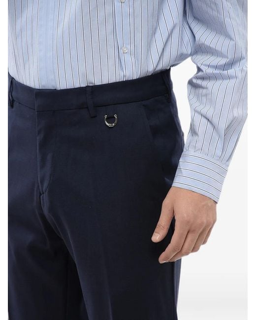 John Richmond Blue Logo-Charm Straight-Leg Trousers for men