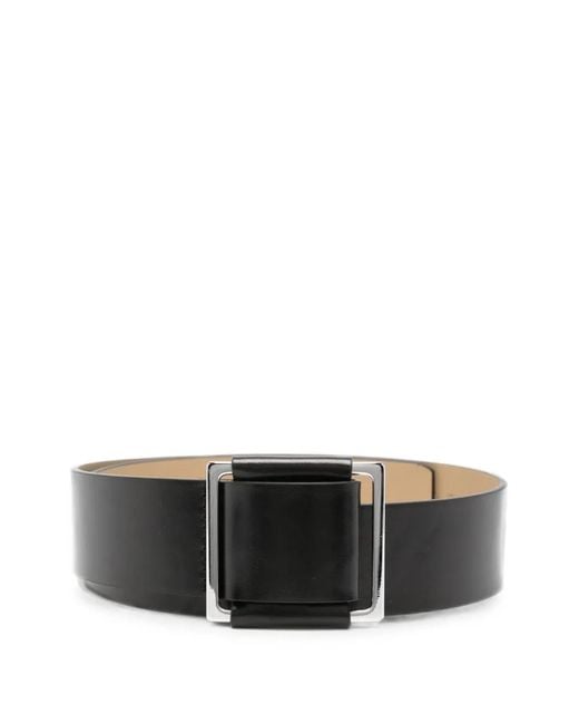 D.exterior Black Square-Buckle Leather Belt