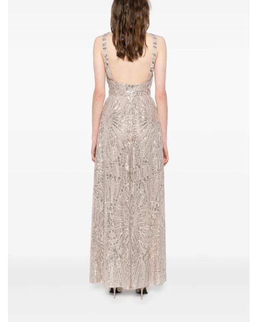 Elie Saab スパンコール マキシドレス White