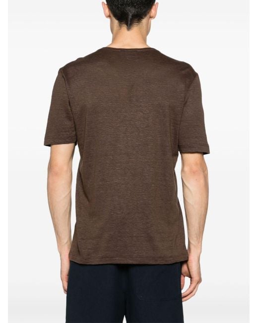 Lardini T-Shirt aus Leinen in Brown für Herren