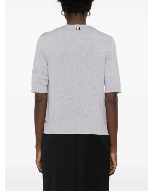 Thom Browne Gray 4-Bar Pointelle T-Skirt