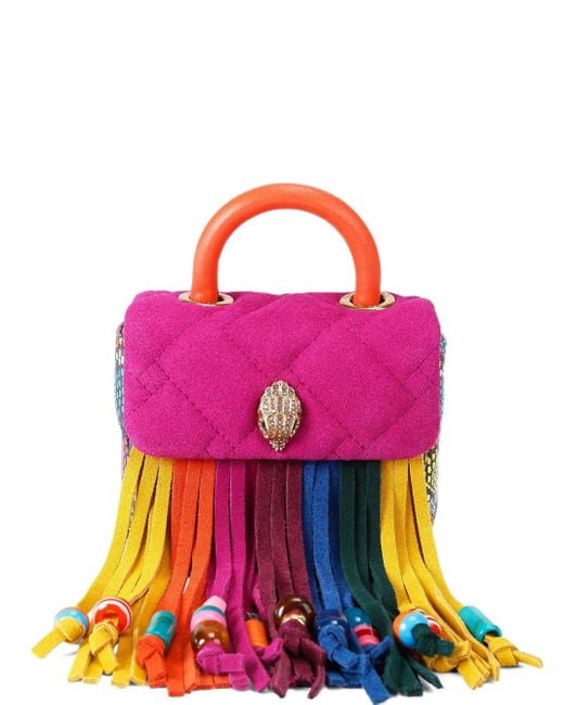 Kurt Geiger Pink Kensington Fringed Mini Bag