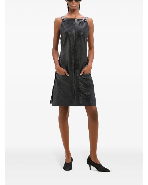 Courreges Black Glossy Strappy Dress