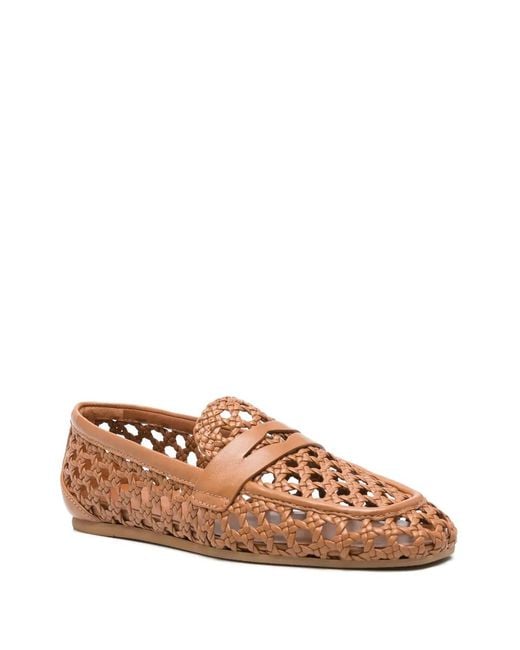 Stuart Weitzman Brown Woven Loafers