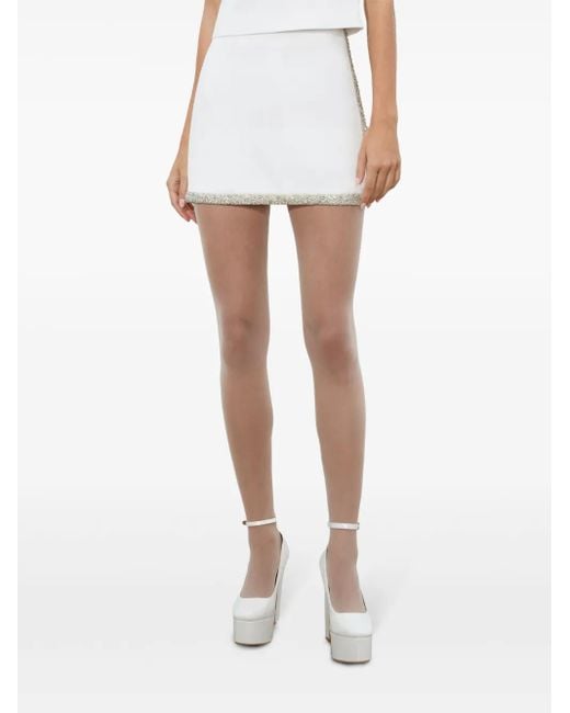 Alice + Olivia White Aline Mini Skirt