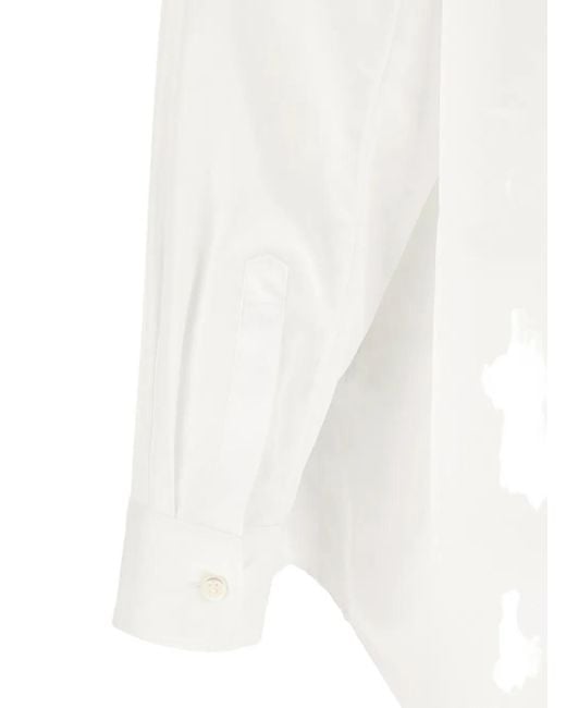 Comme des Garçons White Geometric Cut-Out Shirt for men