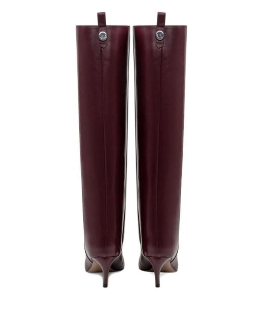 The Attico Red 65Mm Lea Pointed-Toe Leather Boots