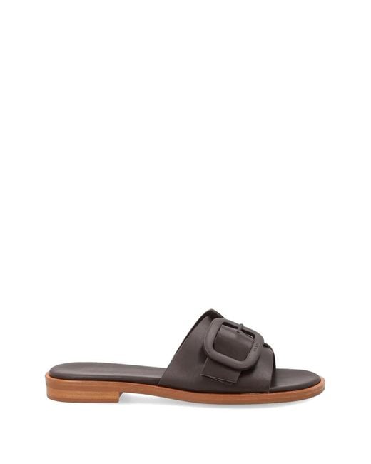 Frau Brown Buckle-Fastening Crossover Sandals