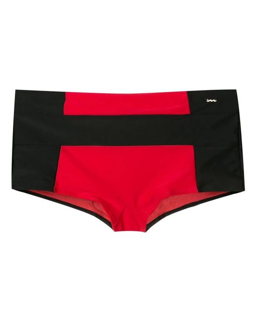 Amir Slama Red Two-Tone Slip-On Swim Trunks for men