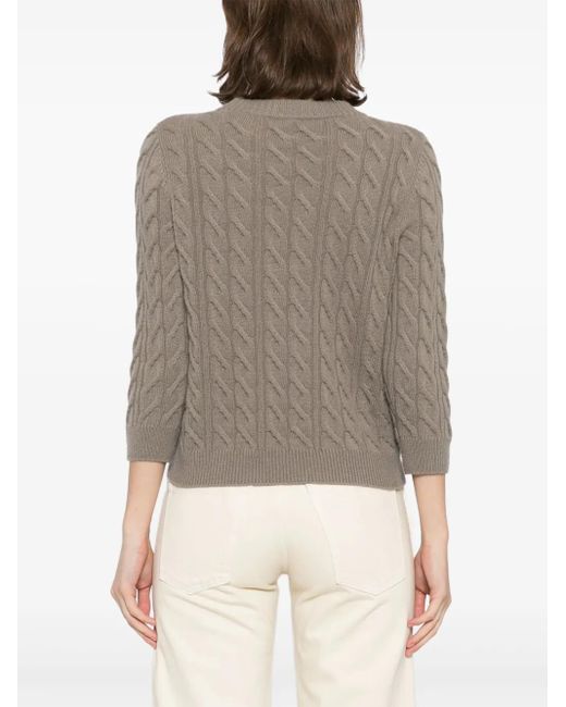 N.Peal Cashmere Emilia Cable プルオーバー Brown